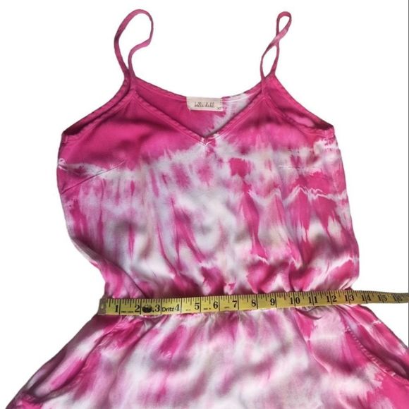 Bella Dahl Women's Pink Tie Dye Spaghetti Strap Romper Size Extra Small - Picture 6 of 11